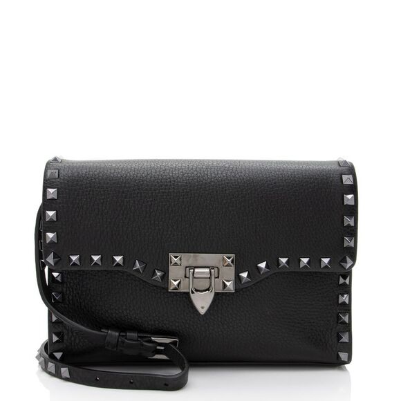 Valentino Handbags - Valentino Grainy Calfskin Rockstud Flap Small Crossbody